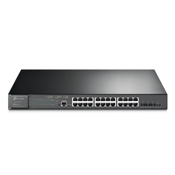 Switch TP-Link JetStream TL-SG3428XMP administrable L2+ 24 puertos gigabit PoE+ 802.3at/af max. 384W 4 puertos SFP+ 10Gbps