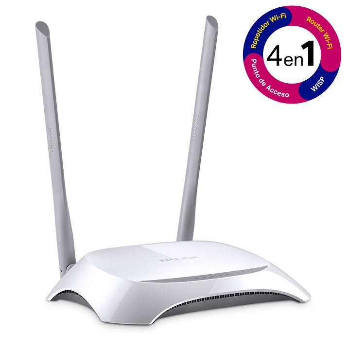 Router inalámbrico TP-Link TL-WR840N N 300Mbps 2 antenas externas 1 puerto WAN y 4 puertos LAN 10/100 modo AP/Extensor/WISP