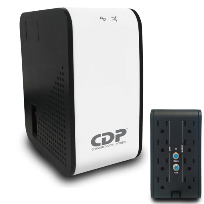 Regulador CDP R2C-AVR1008 1000VA/500W 8 NEMA 5-15R (4 con AVR) indicadores LED corriente máxima 6 Amp.