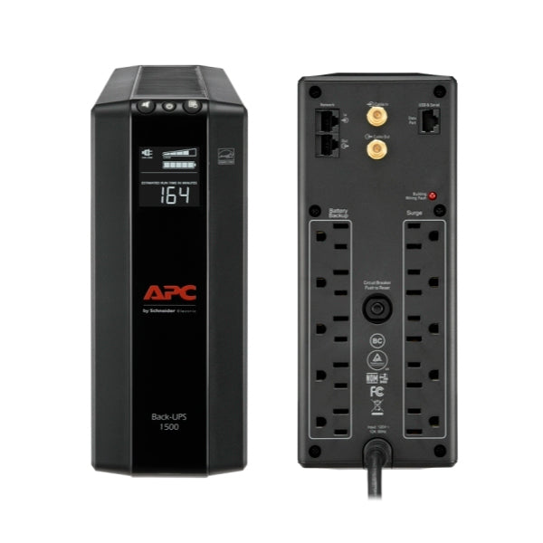 UPS APC Pro BX1500M-LM60 1.5kVA/ 900W AVR 10 contactos NEMA 5-15R (5 c/protección batería) interfaz LCD LAM 60Hz 120V