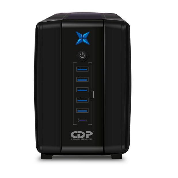 UPS interactivo CDP R-UPR508 500VA/ 250W 120V 8 NEMA 5-15R (4 c/protección batería) breaker termomagnético