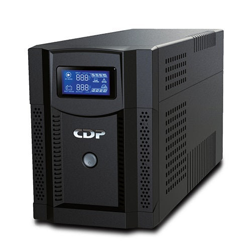 UPS interactivo CDP UPRS 2008 2000VA/1400W torre salida onda senoidal LCD 8 NEMA 5-15R c/protección batería modem/DSL RJ11/RJ45