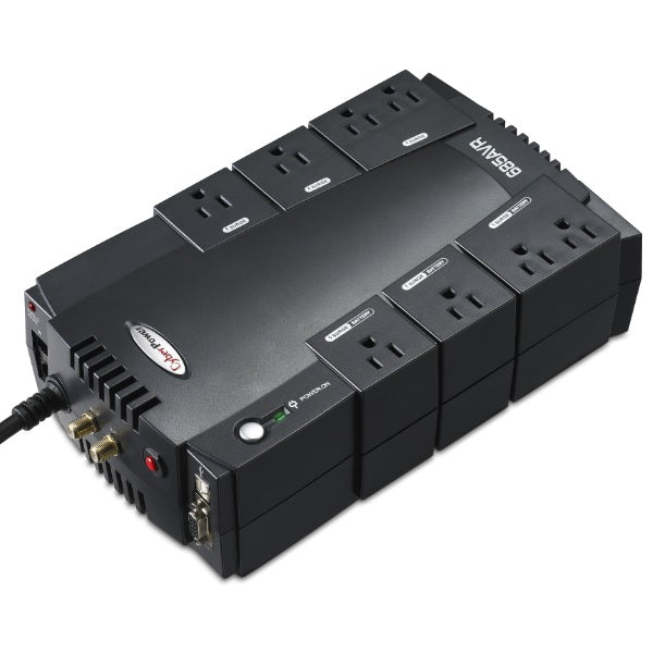 UPS CyberPower línea interactiva CP685AVR 685VA/390W 8 NEMA 5-15R (4 c/protección batería) 120V Energy Star
