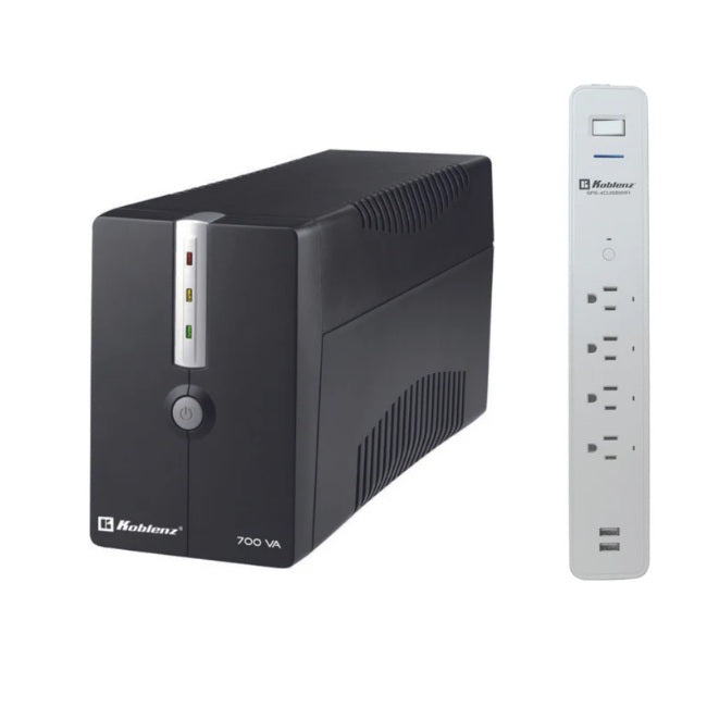 UPS Koblenz 7016 USB/R 700VA/360W + Barra Supresor SPS-4CUSBWIFI WiFi 6 NEMA 5-15R (4 c/protección batería) 3 indicadores LED 120V protección RJ-11