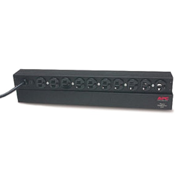 PDU básico APC AP9562 capacidad de carga 1400VA 120V rack 1U con 10 NEMA 5-15R en la parte frontal 50/60 Hz
