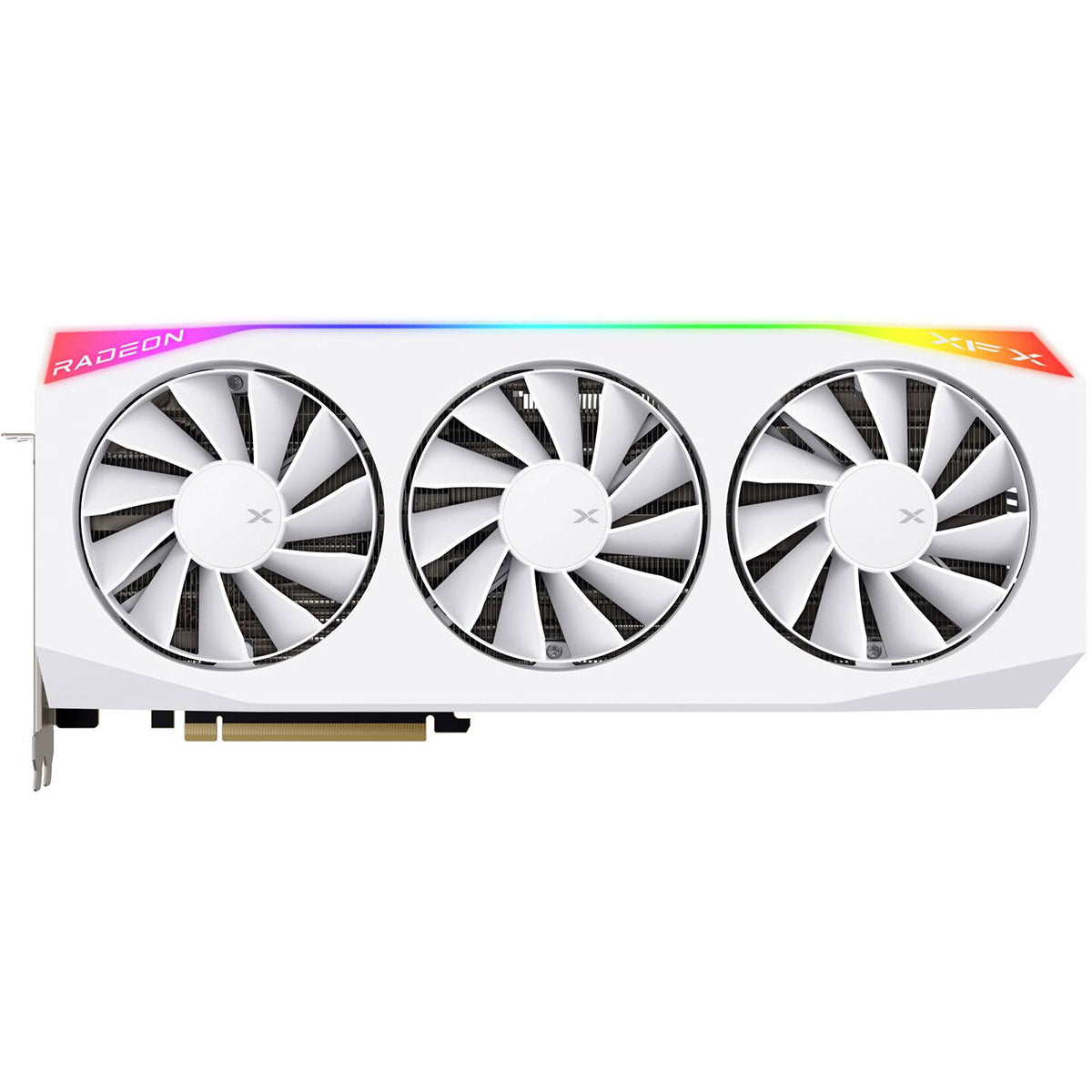 TARJETA DE VIDEO XFX (RX-97TRGBBW9) MERCURY RADEON RX 9070XT,16GB GDDR6,2570MHZ,3*DP,HDMI, BLANCA.TECH