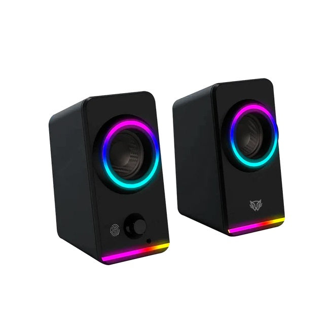Bocinas Balam Rush Glimm Style BG565 Negro Bluetooth 10 W 2.0 Canales Iluminación RGB