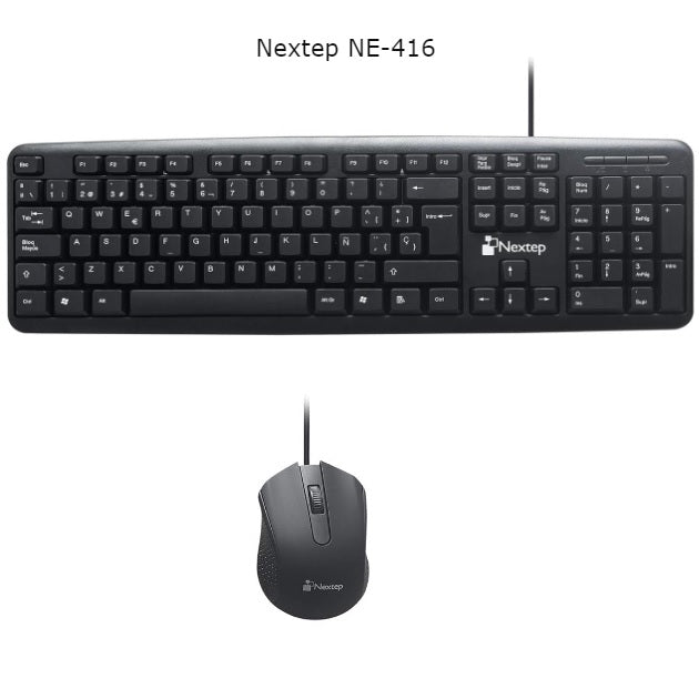 Kit Teclado y Mouse Alámbrico Nextep USB Negro NE-416