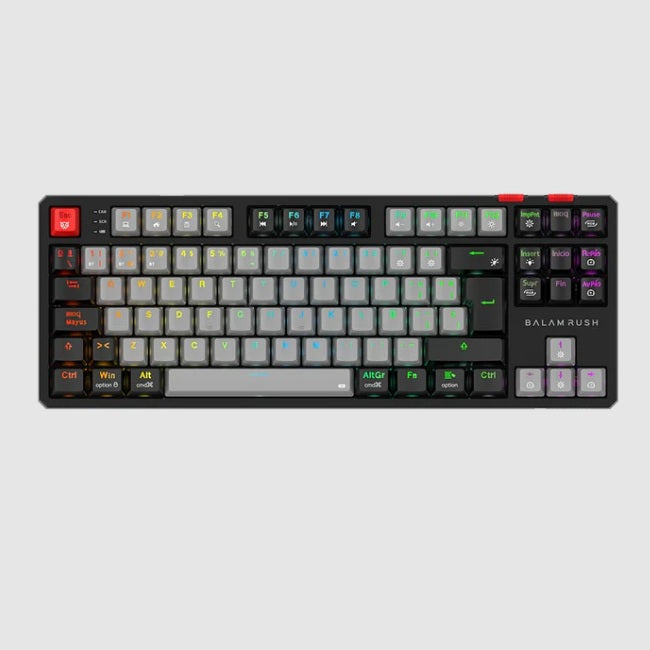 Teclado Gamer Balam Rush Level Pro GK990 Gris-Negro RGB 5 Dispositivos conectados Compatible con Windows / Mac / Android