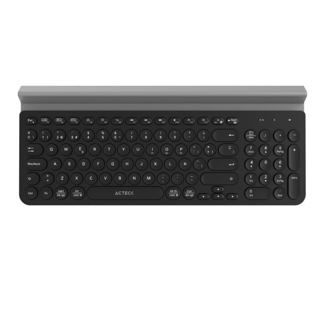 Teclado Acteck Inspire Comp TI695 Bluetooth Blanco Soporte Para Dispositivos 2 Modos BT