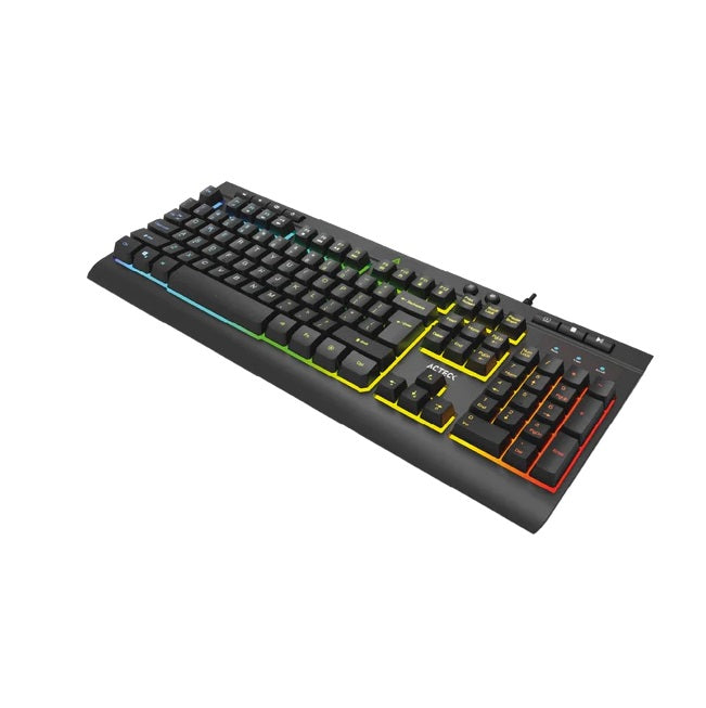 Teclado Acteck Aurean Pro TA477G Negro Alambrico membrana RGB teclas multimedia