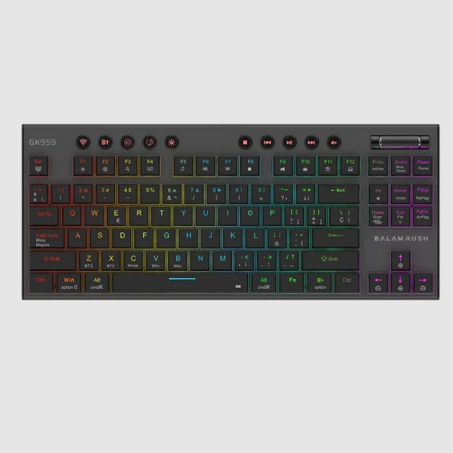Teclado Gamer Balam Rush Dominate Expert GK959 Negro Inalambrico ANTI-GHOSTING RGB