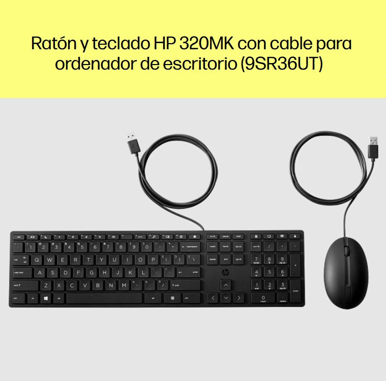 Kit de teclado y mouse óptico HP 320MK 1000DPI