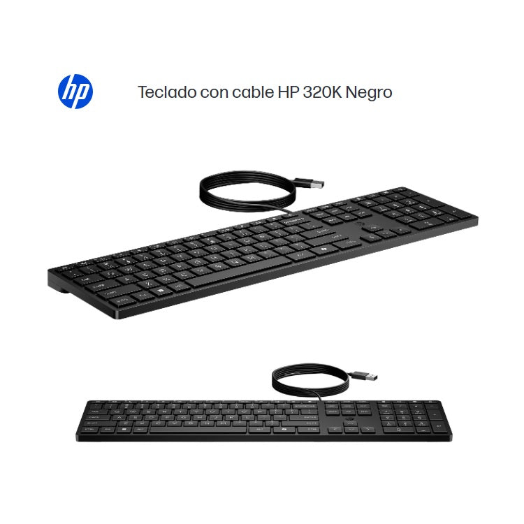 Teclado HP alámbrico 320K USB-A Negro 1acs