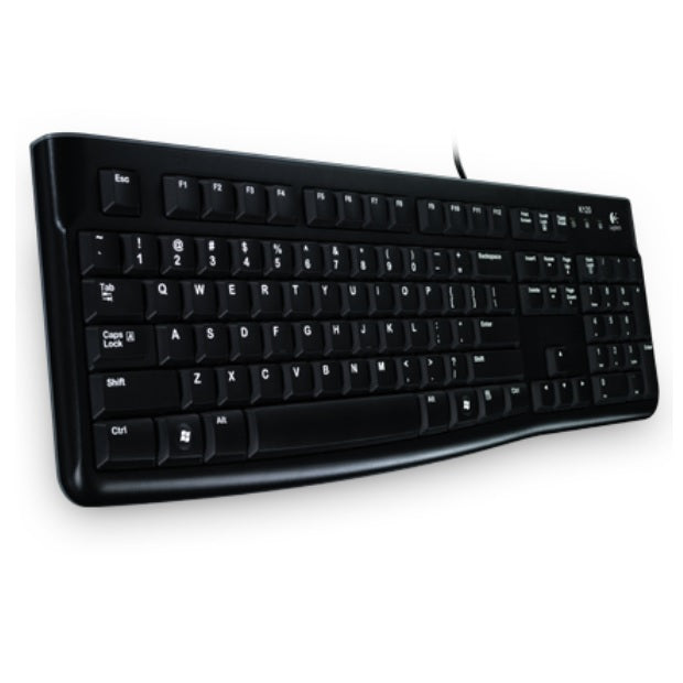 Teclado Logitech K120 Negro Silencioso Conexion USB Resistente a Salpicaduras Compatible con Windows y MacOS