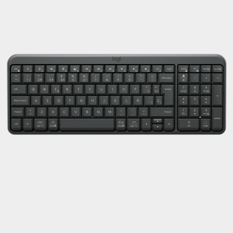 Teclado Logitech K250 Negro Bluetooth Boton ON/OFF Conectividad LED Alcance 10m Compatible con Windows y macOS