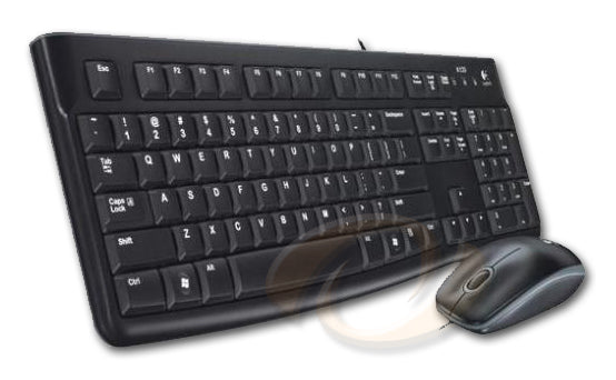Kit teclado y mouse Logitech MK120 alambrico USB negro