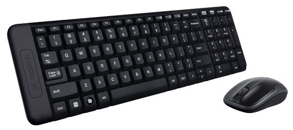 Kit teclado y mouse Logitech MK220 inalambrico negro
