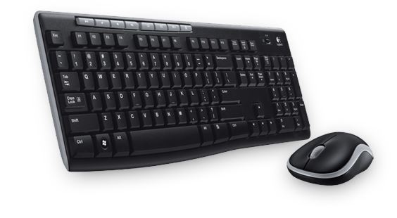 Kit Teclado y Mouse Logitech MK270 Negro Inalamnbrico - Receptor USB 2.4 GHz 8xBotones Acceso Rapido Compatiblke con Windows
