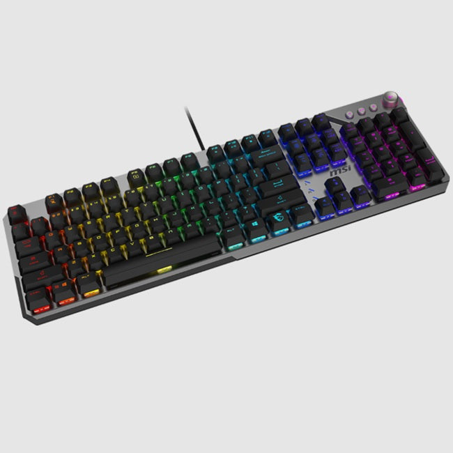 Teclado MSI STRIKE 600 RGB alambrico Switches Kailh Midnight Pro Silent Tactile aleacion de aluminio