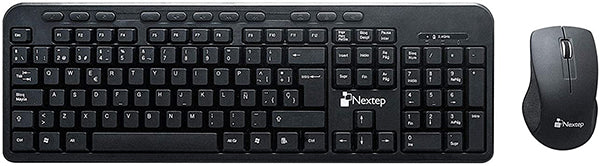 Kit Teclado y Mouse Nextep Inalámbrico USB Negro NE-415