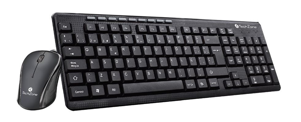 KIT TECLADO Y MOUSE ALAMBRICO TECHZONE USB NEGRO MULTIMEDIA