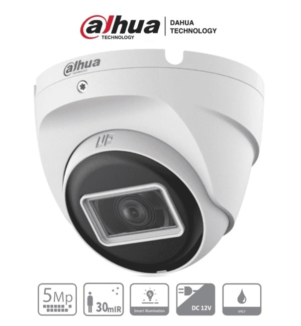 Camara Dahua DH-HAC-T2A51N-U domo 5 mpx lente 2.8 mm 106 gds IR 30 m metalica