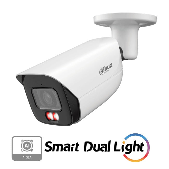 Camara Dahua DH-IPC-HFW3249E-S-IL IP bullet 2 mpx lente 2.8mm IR 50 m metalica wisense/ Iluminador dual/ audio/ 107° de Apertura / ranuro microsd PoE ip67