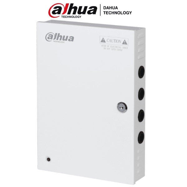 Fuente Dahua DH-PFM343-19CH de poder 12 vcc 20 amperes con distribuidor para 19 camaras con fusibles intercambiables voltaje de entrada de 90 a 264