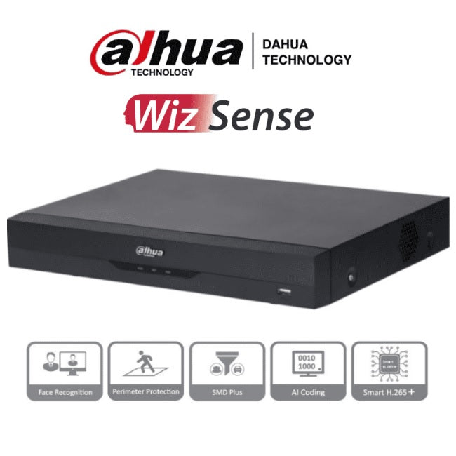 DVR Dahua DH-XVR5116HE-I3 16 canale 5 MP soporta 16 canales HDCVI y hasta 24 canales IP incluye 2 canales de reconocimiento facial 16 entradas de audio