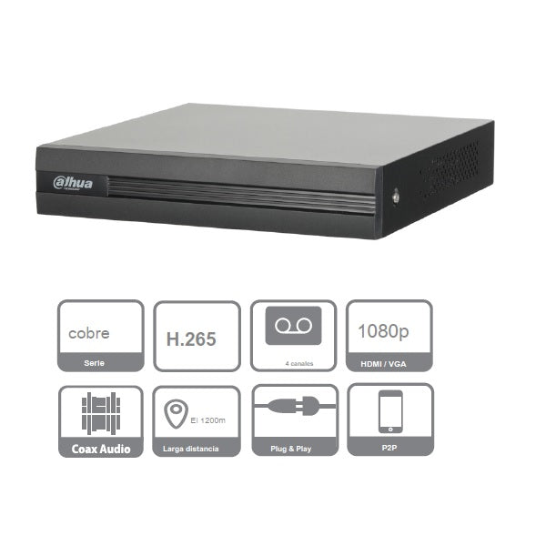 DVR DAHUA COOPER-I 4 CANALES 5 MPX WISENSE+ 2 IP O HASTA 6 CANALES IP/ 4 CANALES CON SMD / H.265+