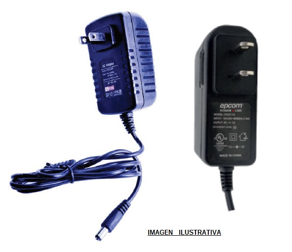 Adaptador de Pared Epcom de 12 Vcc @ 1 Amp Regulado / Uso en Interior / Multiples Usos / Con cable de 95 cm