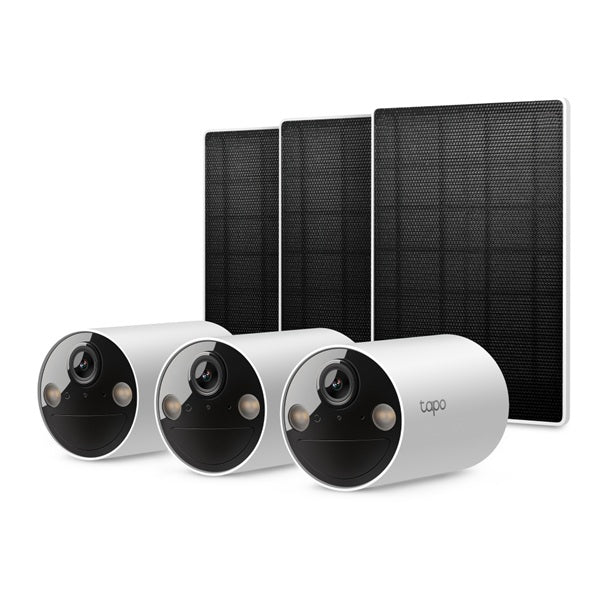Kit (3 piezas) cámara Wi-Fi y panel solar TP-Link Tapo TC82 KIT 2K 3MP (3840 x 2160 px) IP65 slot MicroSD hasta 512GB batería recargable 6400 mAh