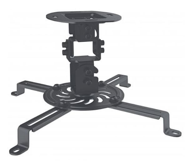 Soporte Manhattan para Proyector en Techo 13.5KG con ajuste inclinacion gira y rota Negro