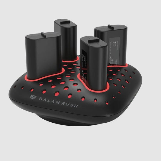 Base Carador Balam Rush para controles con 4 baterias ChargeCore Quad BC400 compatibles con Xbox One y Xbox Series cada una con 1400 mAh