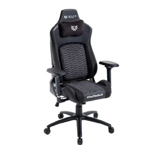 Silla Gamer Balam Rush Ultimate Max U3 Ergonomica Reclinable 135° 150kg Descansa Brazos 4D Cojín Lumbar + Cojín Cervical Negro