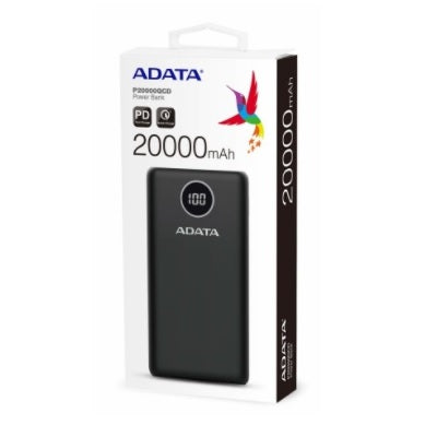 Cargador ADATA Power Bank 20000mAh negro P20000 AP20000QCD-DGT-CBK