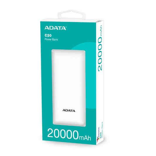 Cargador ADATA Power Bank 20000mAh blanco C20 PBC20-WH