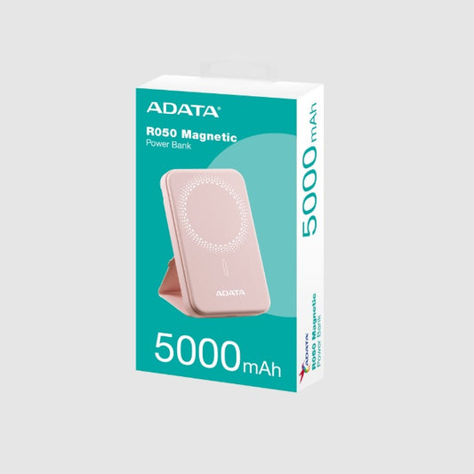 Cargador ADATA Power Bank 5000mAh rosa magnetico (carga inalambrica) R050 PR050-11PK