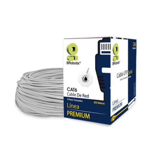 Bobina Brobotix CAT6 para interiores CCA UTP 305 mtr 062435 color Gris
