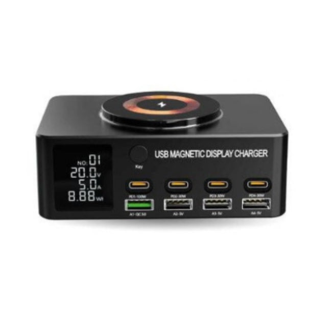 Estacion de carga magnetica Brobotix entrada USB 9 EN 1 140W 406467 color Gris