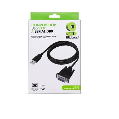 Convertidor Brobotix USB V2.0 A serial DB9M color Negro