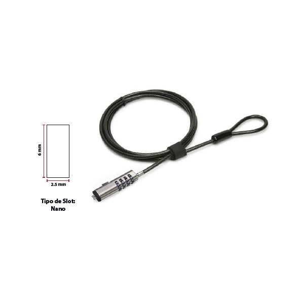 Candado Para Laptop Brobotix 1.80 Mts Nano Combinación
