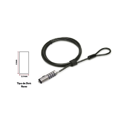 Candado Para Laptop Brobotix 1.80 Mts Nano Combinación