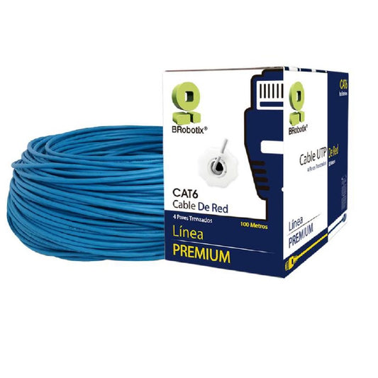 Bobina Brobotix CAT6 para interiores CCA UTP 100 mtr 6006771 color Azul