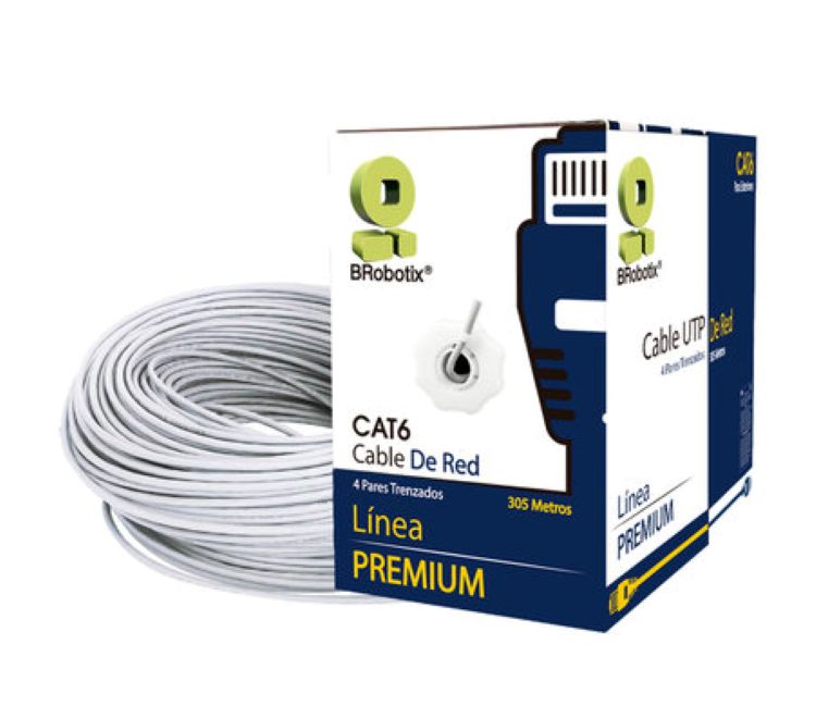 Bobina Brobotix CAT6 Blanco para interiores CCA UTP de 305 m 6006801