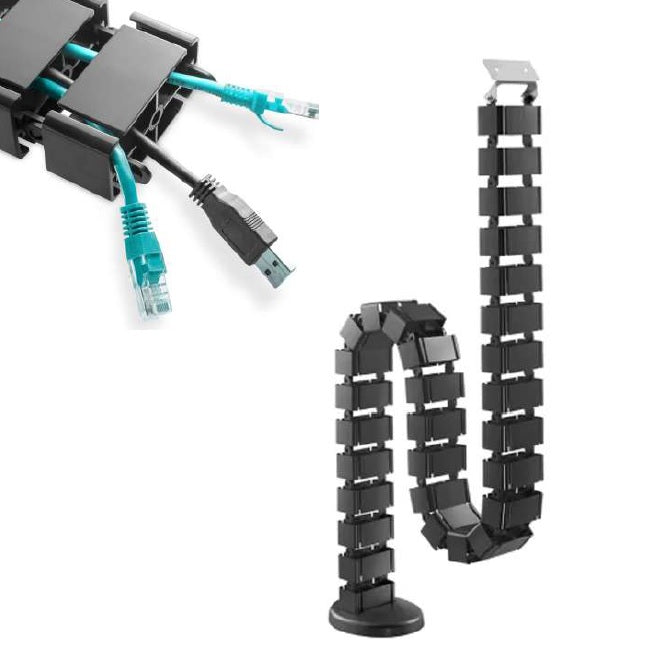 Organizador Brobotix de cables en vertical articulado modelo 6006924 color Negro