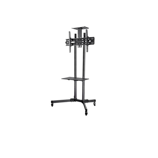 Soporte piso movil Brobotix para pantallas 32 pulg a 70 pulg soporta 60 kg modelo 963050 color Negro