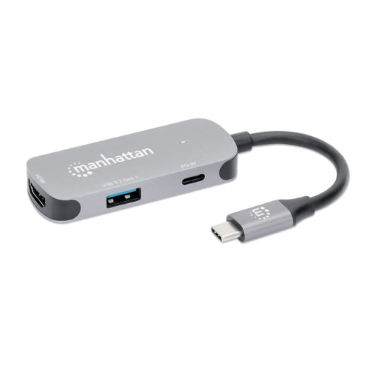 Docking Manhattan USB-C 3 Puertos HDMI USB-C PD/USB-A Convertidor Multipuerto