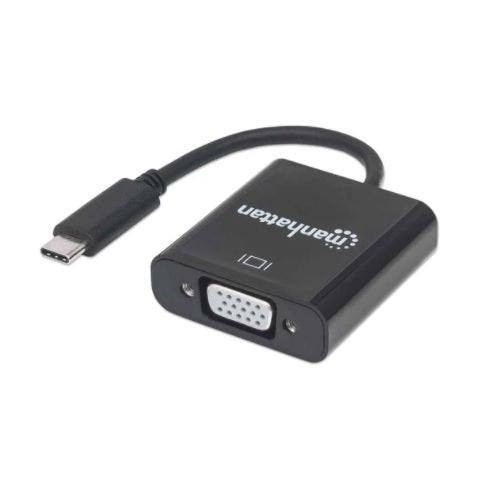 Convertidor Manhattan de USB Tipo C Macho a VGA Hembra Resoluciones hasta FHD 1920x1080 a 60Hz Modelo 151771